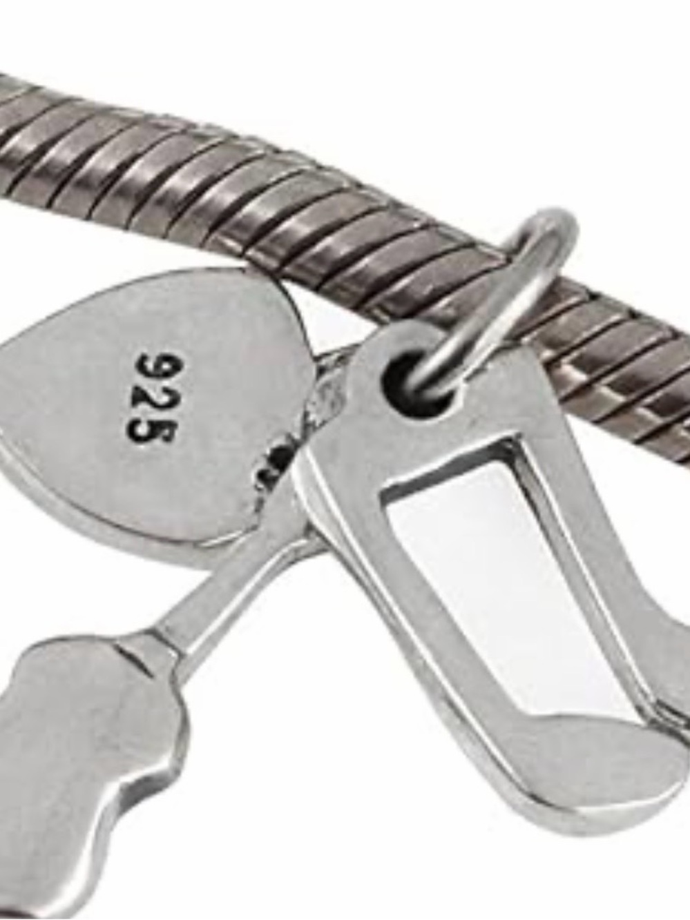 Sterling Silver Music Note Charm Bracelet Accent - Silver